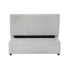 Desmond Gray Convertible Armless 2-Seater w/ Pull-Out Bed & Charging Ports - Ornate Home