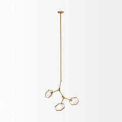Desousa Brass Metal Multi-Arm Three Light Chandelier - Ornate Home