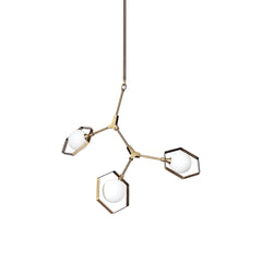 Desousa Champagne Metal Multi-Arm Three Light Chandelier - Ornate Home