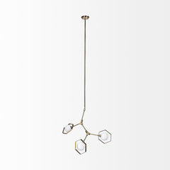 Desousa Champagne Metal Multi-Arm Three Light Chandelier - Ornate Home