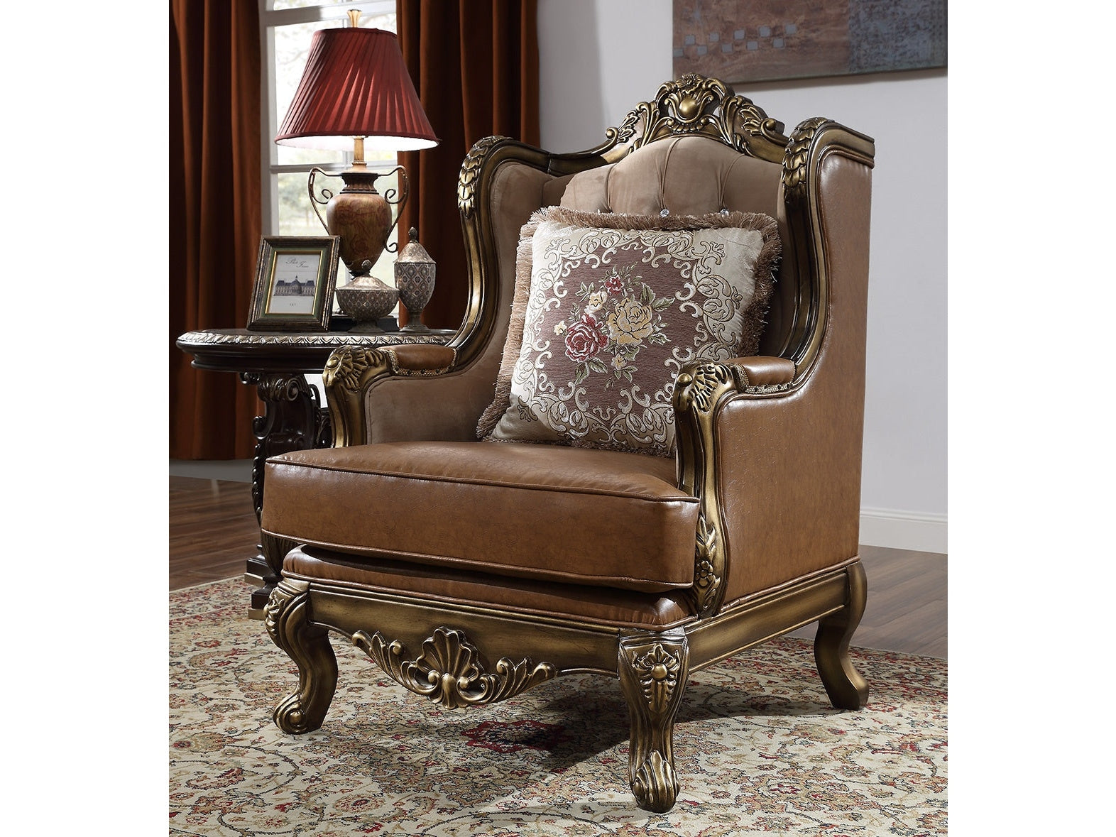 Despina Brown Cherry Chair  / HD-555 - Ornate Home