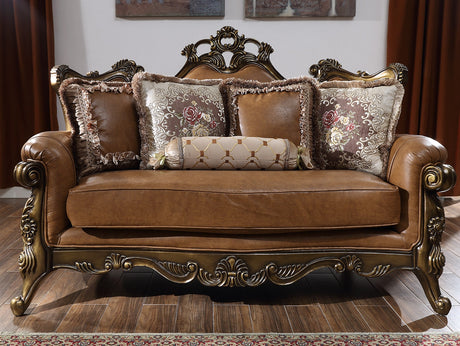 Despina Brown Cherry Loveseat  / HD-555 - Ornate Home
