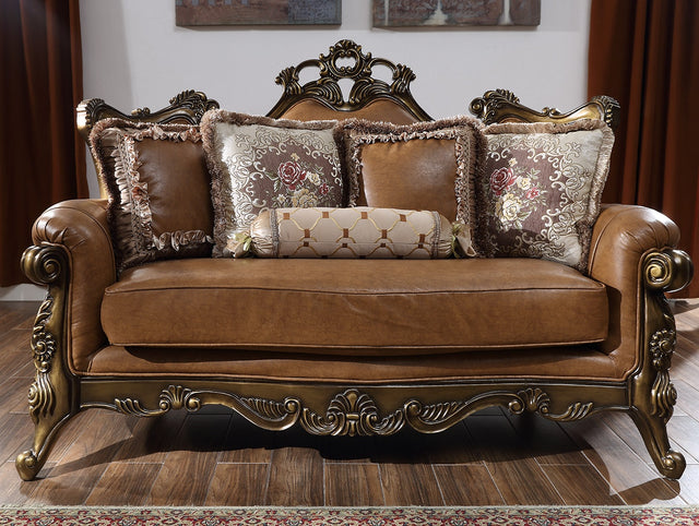 Despina Brown Cherry Loveseat  / HD-555 - Ornate Home