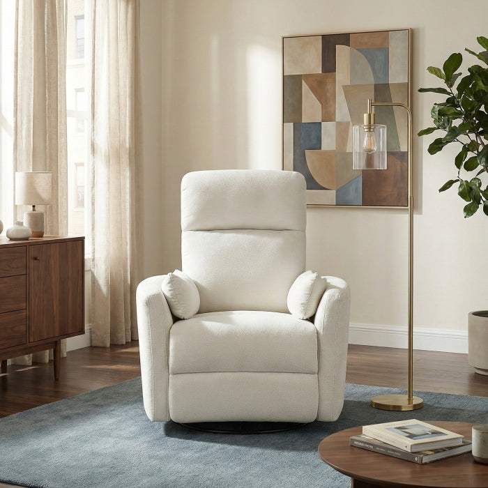 Desso Beige Swivel Glider Reclining Chair - Ornate Home