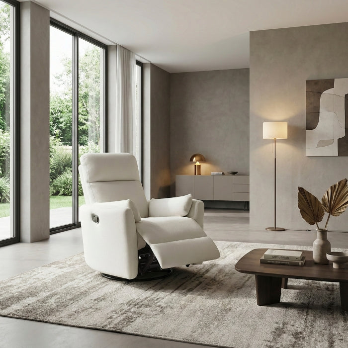 Desso Beige Swivel Glider Reclining Chair - Ornate Home