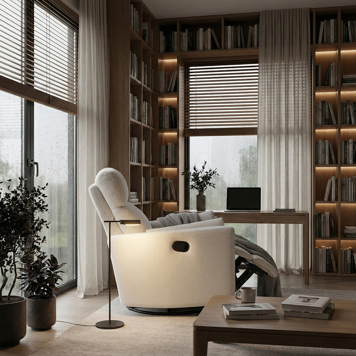 Desso Beige Swivel Glider Reclining Chair - Ornate Home