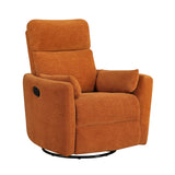 Desso Orange Swivel Glider Reclining Chair - Ornate Home