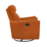Desso Orange Swivel Glider Reclining Chair - Ornate Home
