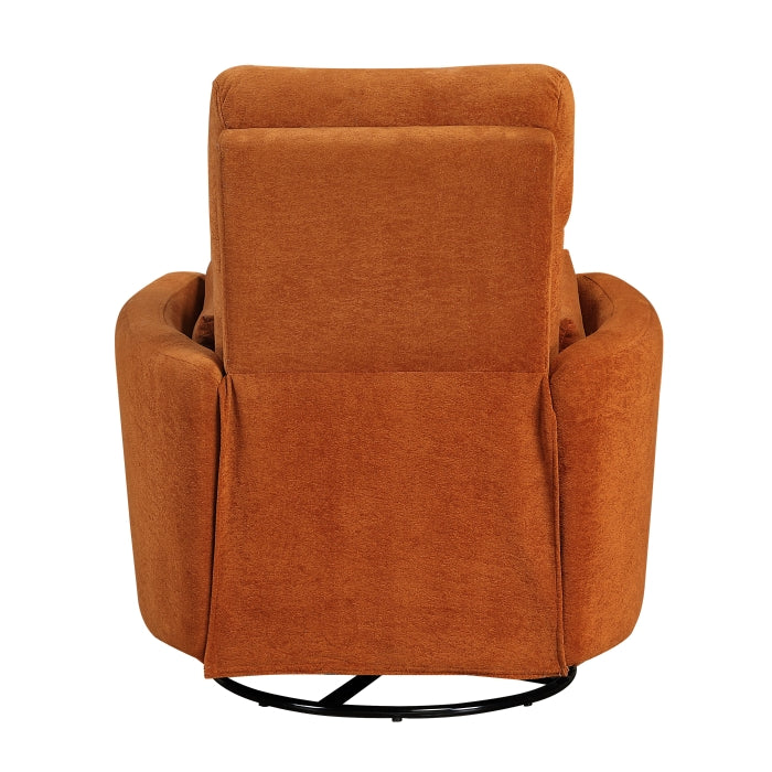 Desso Orange Swivel Glider Reclining Chair - Ornate Home