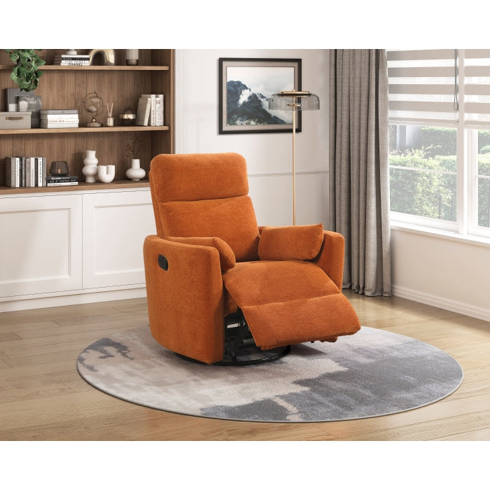Desso Orange Swivel Glider Reclining Chair - Ornate Home
