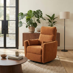Desso Orange Swivel Glider Reclining Chair - Ornate Home