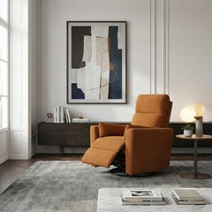 Desso Orange Swivel Glider Reclining Chair - Ornate Home
