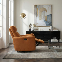 Desso Orange Swivel Glider Reclining Chair - Ornate Home