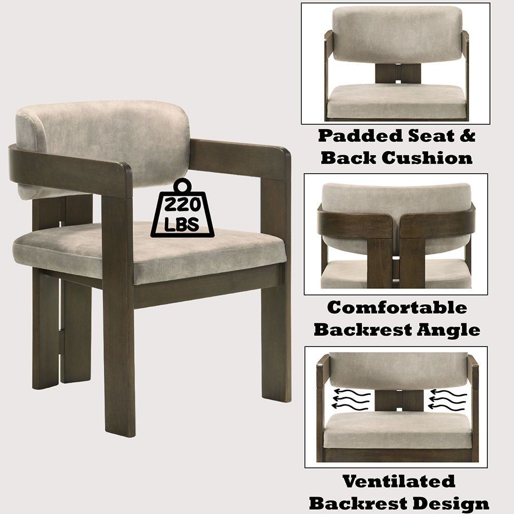 Destin Light Gray & Walnut Side Chair - Ornate Home