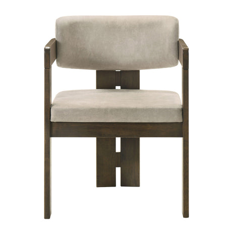 Destin Light Gray & Walnut Side Chair - Ornate Home