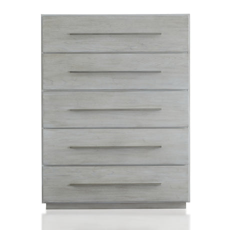 Destination Five Drawer Chest in Cotton Grey - Ornate Home