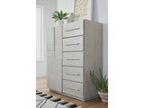 Destination Five Drawer One Door Sweater Chest in Cotton Grey - Ornate Home