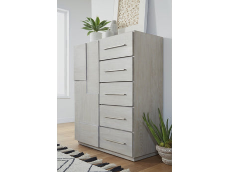 Destination Five Drawer One Door Sweater Chest in Cotton Grey - Ornate Home