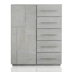 Destination Five Drawer One Door Sweater Chest in Cotton Grey - Ornate Home