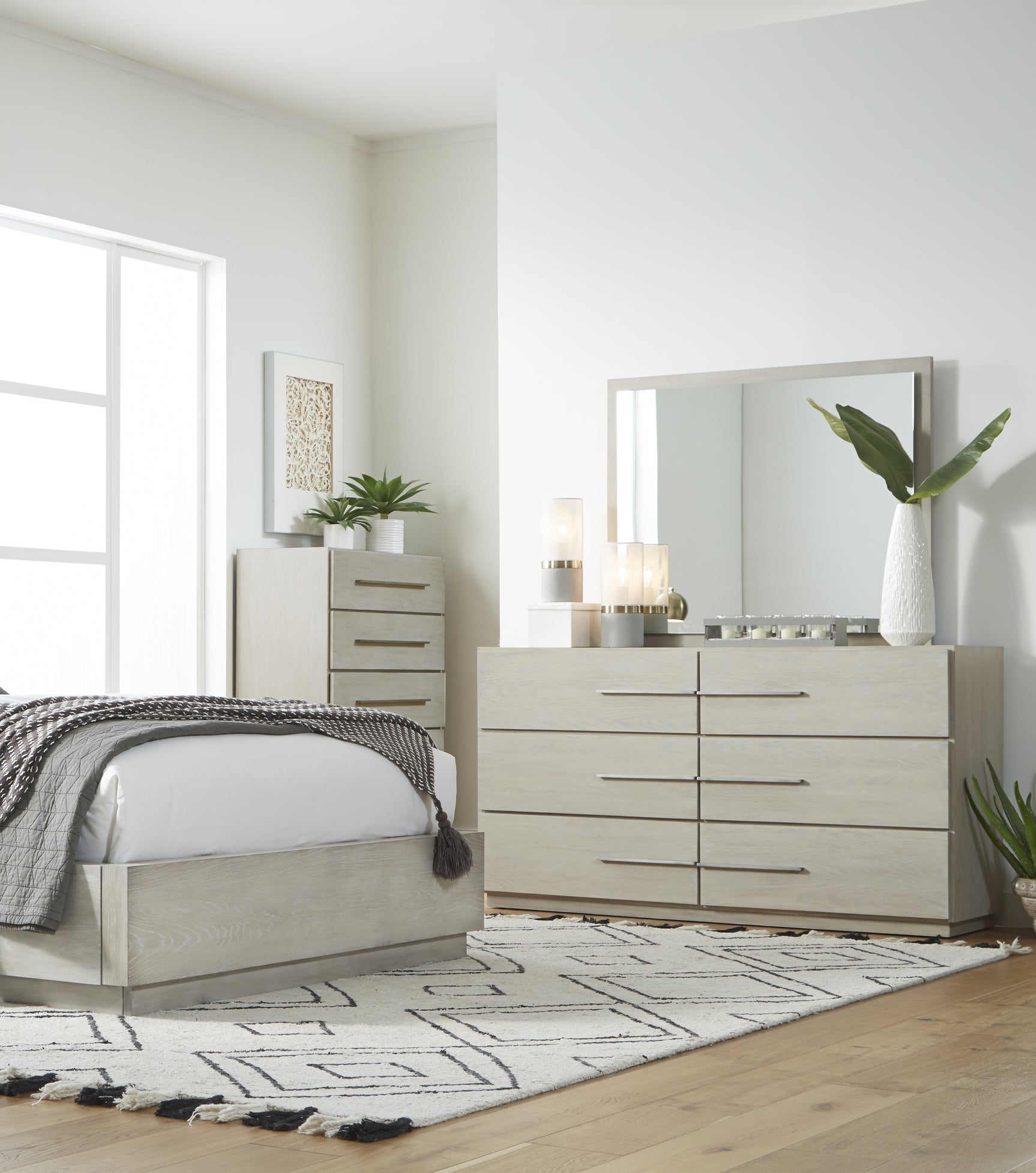 Destination Floating Glass Mirror in Cotton Grey - Ornate Home