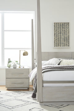 Destination Two Drawer Nightstand in Cotton Grey - Ornate Home