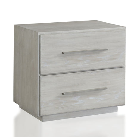 Destination Two Drawer Nightstand in Cotton Grey - Ornate Home