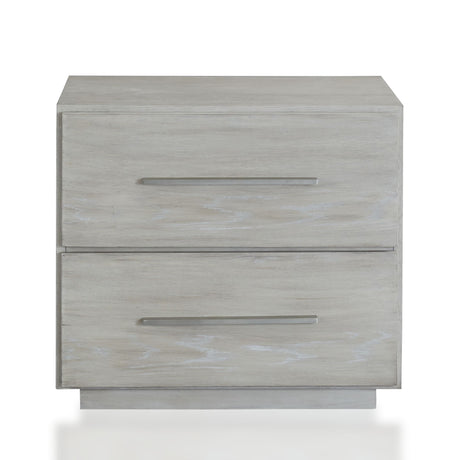 Destination Two Drawer Nightstand in Cotton Grey - Ornate Home