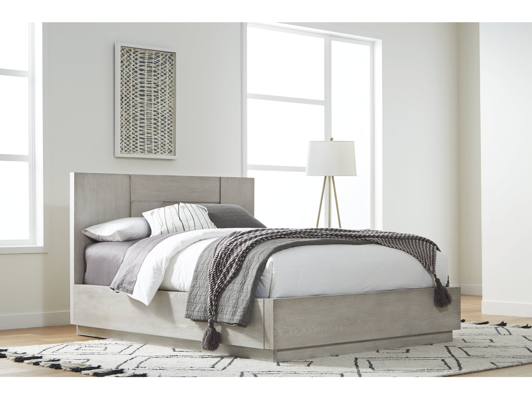 Destination Wood Full Panel Bed in Cotton Grey - Ornate Home