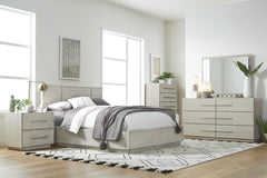 Destination Wood Queen Panel Bed in Cotton Grey - Ornate Home
