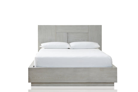 Destination Wood Queen Panel Bed in Cotton Grey - Ornate Home