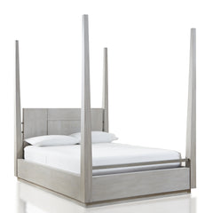 Destination Wood Queen Poster Bed in Cotton Grey - Ornate Home