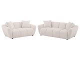 Destino Greige 2-piece Chenille Splayed Arm Sofa Set - Ornate Home