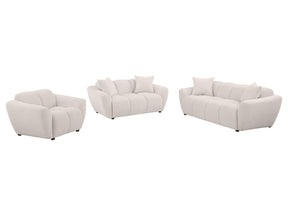 Destino Greige 3-piece Chenille Splayed Arm Sofa Set - Ornate Home