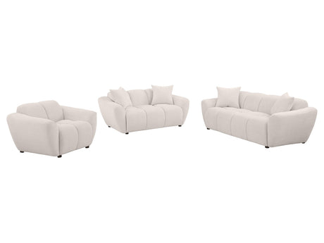 Destino Greige 3-piece Chenille Splayed Arm Sofa Set - Ornate Home