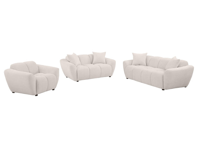 Destino Greige 3-piece Chenille Splayed Arm Sofa Set - Ornate Home
