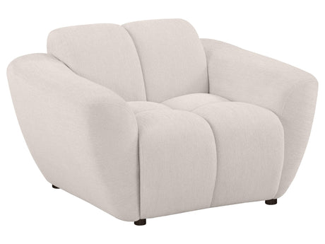 Destino Greige Chenille Upholstered Splayed Arm Accent Chair - Ornate Home