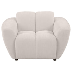 Destino Greige Chenille Upholstered Splayed Arm Accent Chair - Ornate Home