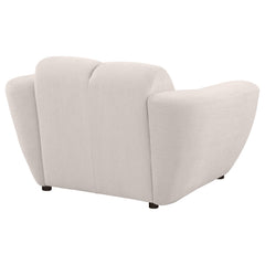 Destino Greige Chenille Upholstered Splayed Arm Accent Chair - Ornate Home