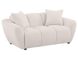 Destino Greige Chenille Upholstered Splayed Arm Loveseat - Ornate Home