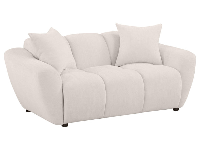 Destino Greige Chenille Upholstered Splayed Arm Loveseat - Ornate Home