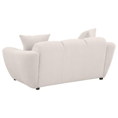 Destino Greige Chenille Upholstered Splayed Arm Loveseat - Ornate Home