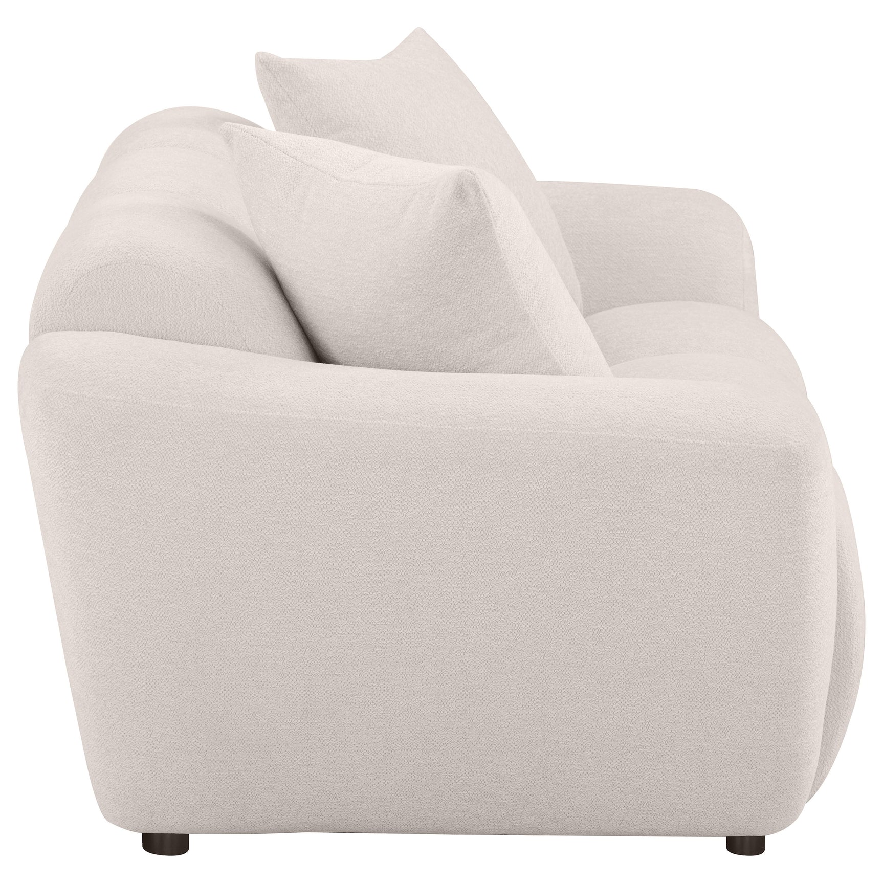 Destino Greige Chenille Upholstered Splayed Arm Loveseat - Ornate Home