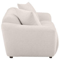 Destino Greige Chenille Upholstered Splayed Arm Loveseat - Ornate Home