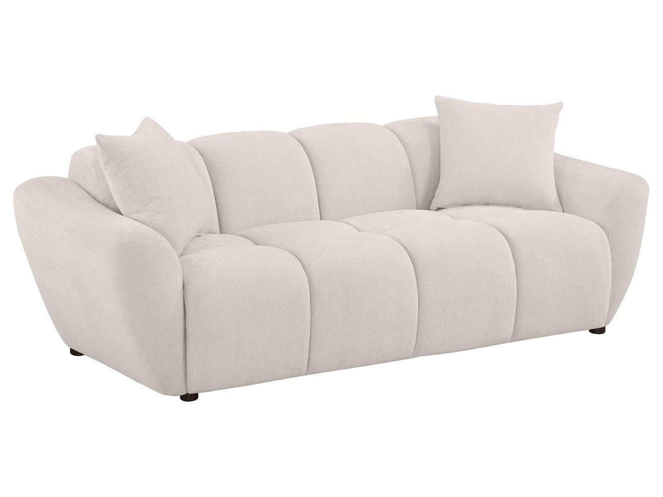 Destino Greige Chenille Upholstered Splayed Arm Sofa - Ornate Home