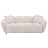 Destino Greige Chenille Upholstered Splayed Arm Sofa - Ornate Home