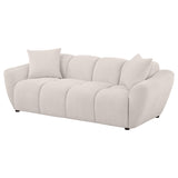Destino Greige Chenille Upholstered Splayed Arm Sofa - Ornate Home