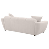 Destino Greige Chenille Upholstered Splayed Arm Sofa - Ornate Home