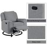 Destiny Gray Glider Recliner W/Swivel - Ornate Home