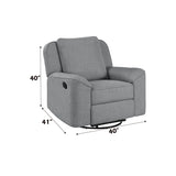 Destiny Gray Glider Recliner W/Swivel - Ornate Home
