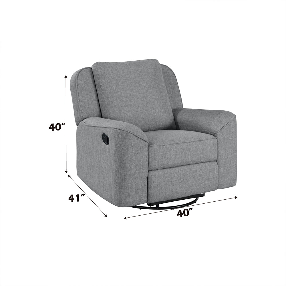 Destiny Gray Glider Recliner W/Swivel - Ornate Home